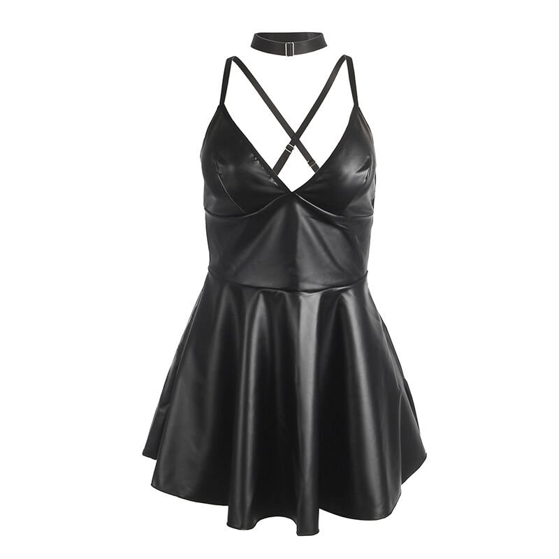 SUBBLIME - 955380 KLEID MIT SCHWARZEN LEDERTRÄGERN L/XL