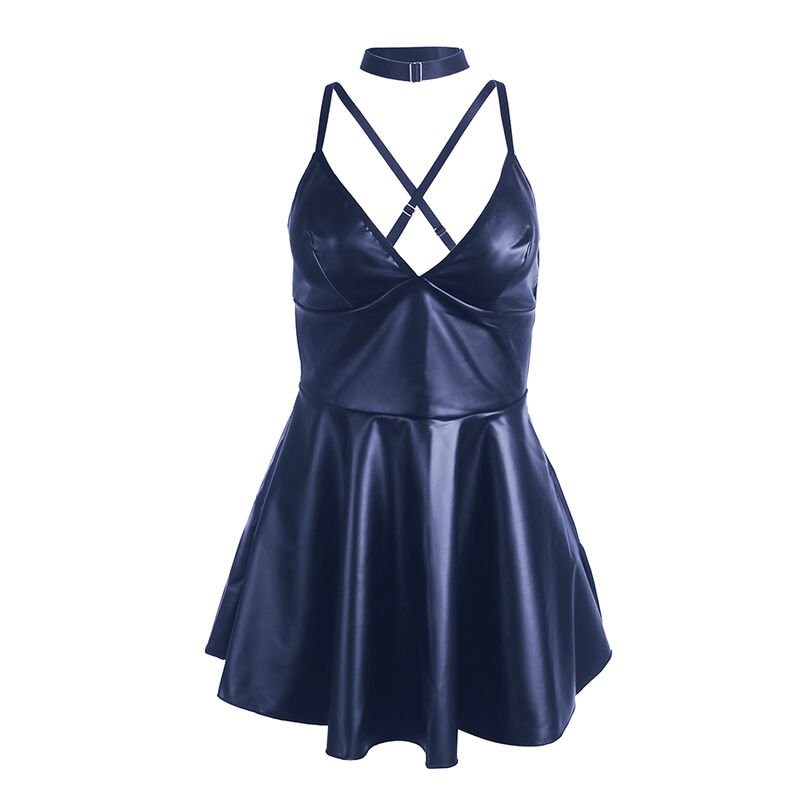 SUBBLIME - 955427 KLEID MIT BLAUEN LEDERTRÄGERN L/XL