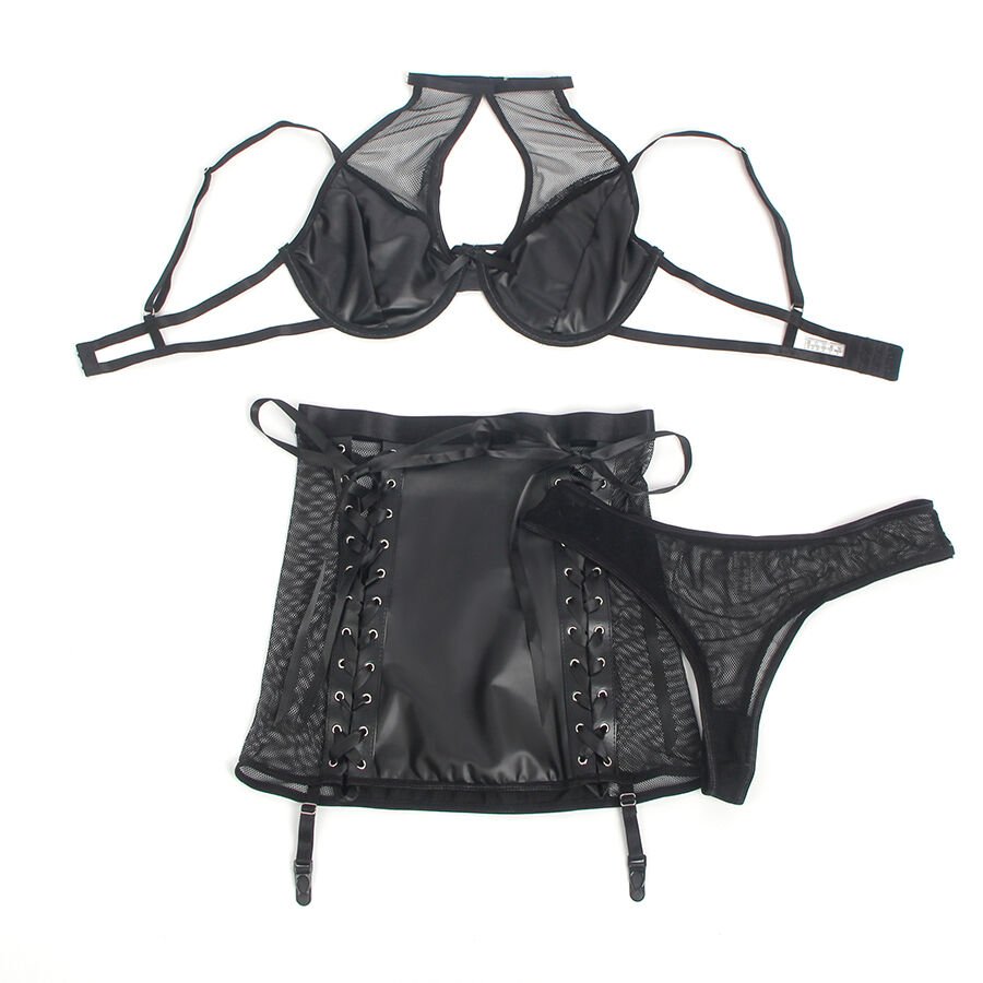 SUBBLIME - 957599 LEDER-BH UND ROCK-SET SCHWARZ