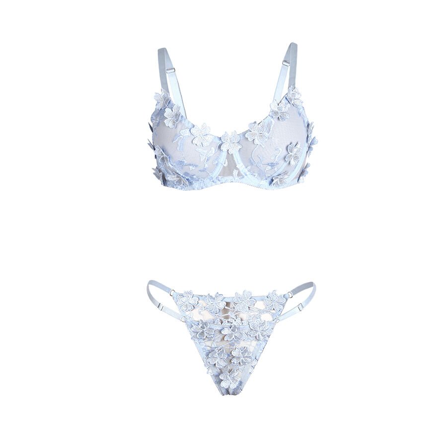 SUBBLIME - 957636 BH- UND SLIP-SET MIT BLUMENSTICKEREI HIMMELBLAU