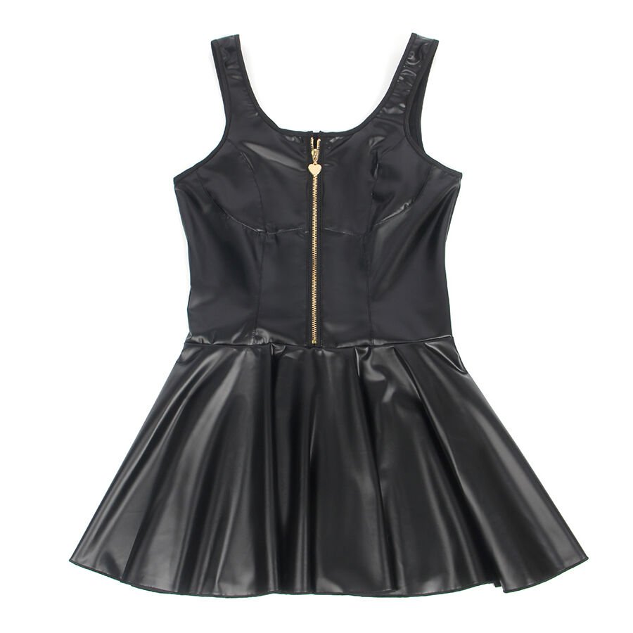SUBBLIME - 957674 LEDERKLEID MIT HERZ-REISSVERSCHLUSS, SCHWARZ,