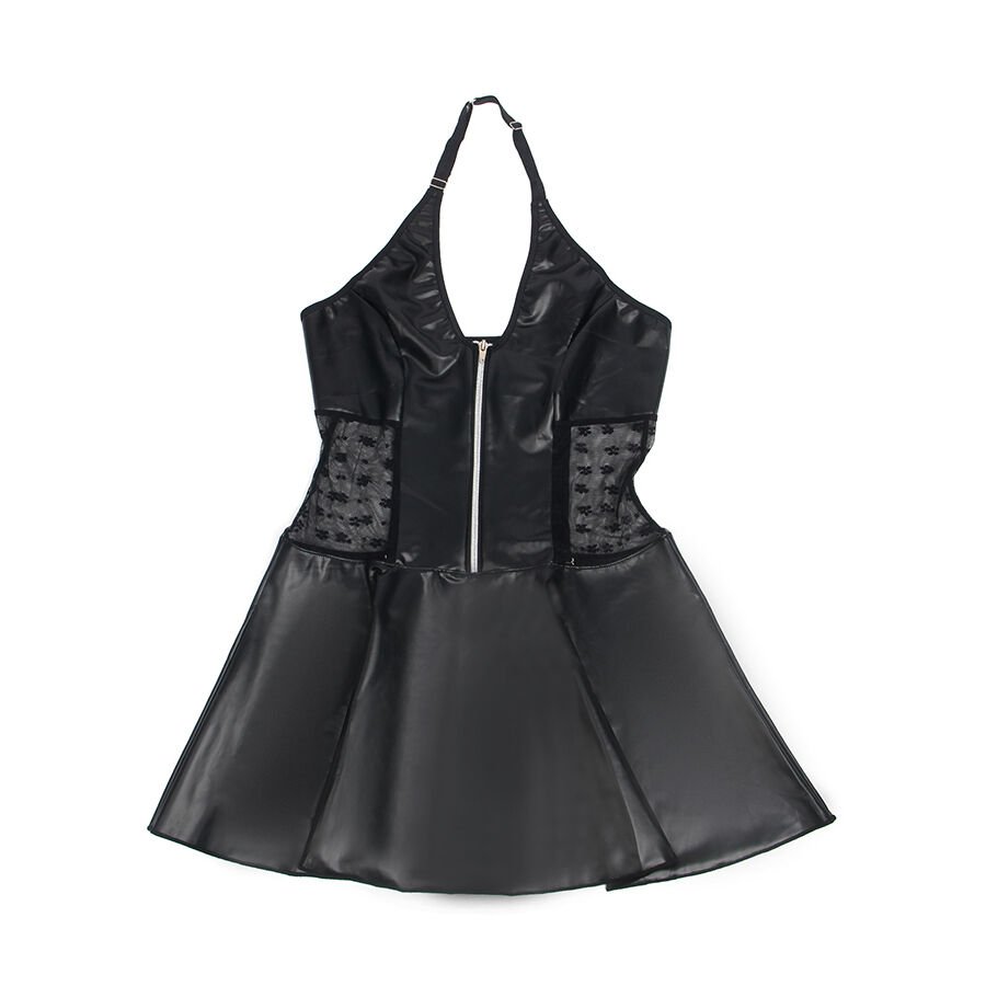 SUBBLIME - 957711 LEDERKLEID MIT SPITZENREISSVERSCHLUSS SCHWARZ
