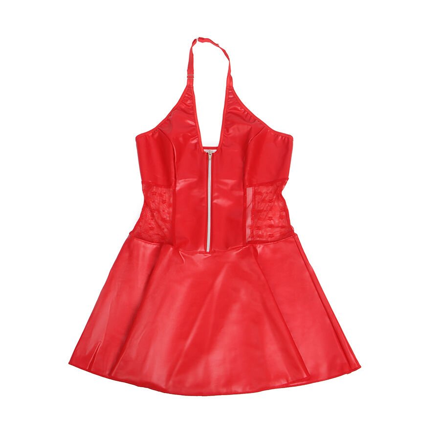 SUBBLIME - 957735 LEDERKLEID MIT SPITZENREISSVERSCHLUSS ROT