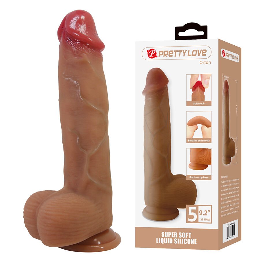 PRETTY LOVE - ORTON REALISTISCHER DILDO MIT SAUGNAPF 23,5 CM -Ø- 4,9 CM