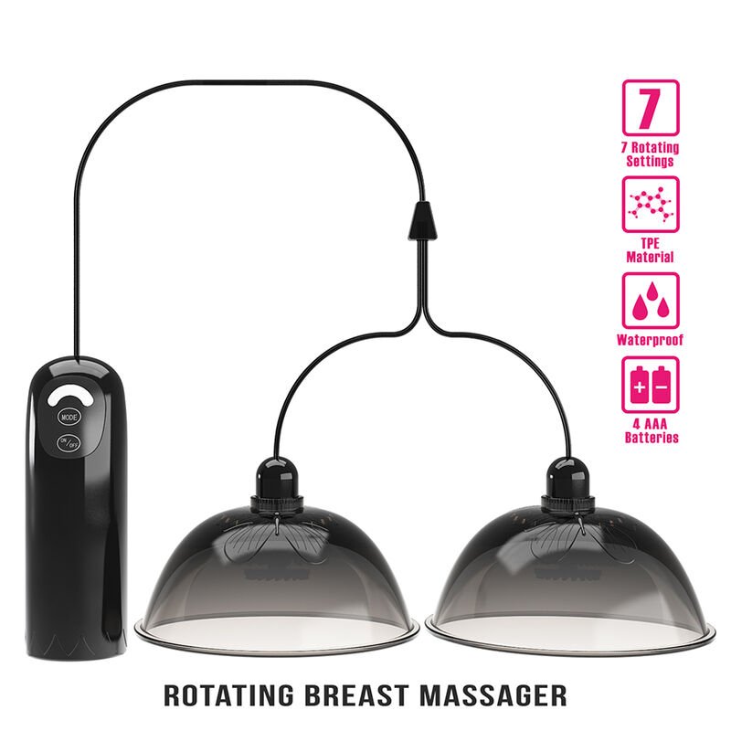 PRETTY LOVE - ROTIERENDER BRUSTWARZEN-SAUGSTIMULATOR SCHWARZ