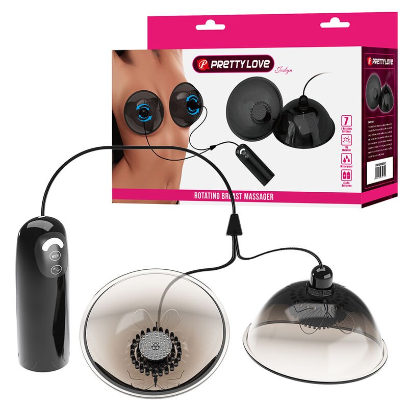 PRETTY LOVE - ROTIERENDER BRUSTWARZEN-SAUGSTIMULATOR SCHWARZ