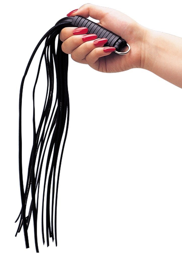 Leder Peitsche 45cm, schwarz