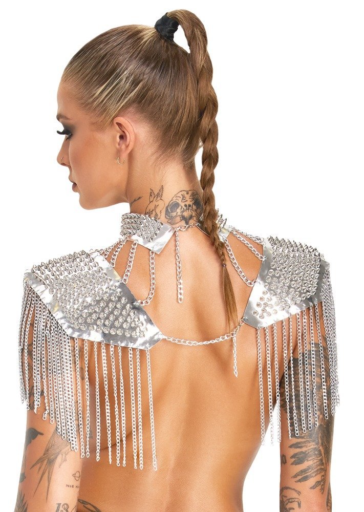 Bad Spiked Collar and shoulder, silber