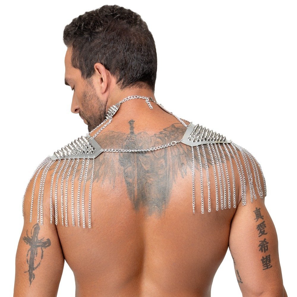 Bad Spiked Collar and shoulder, silber