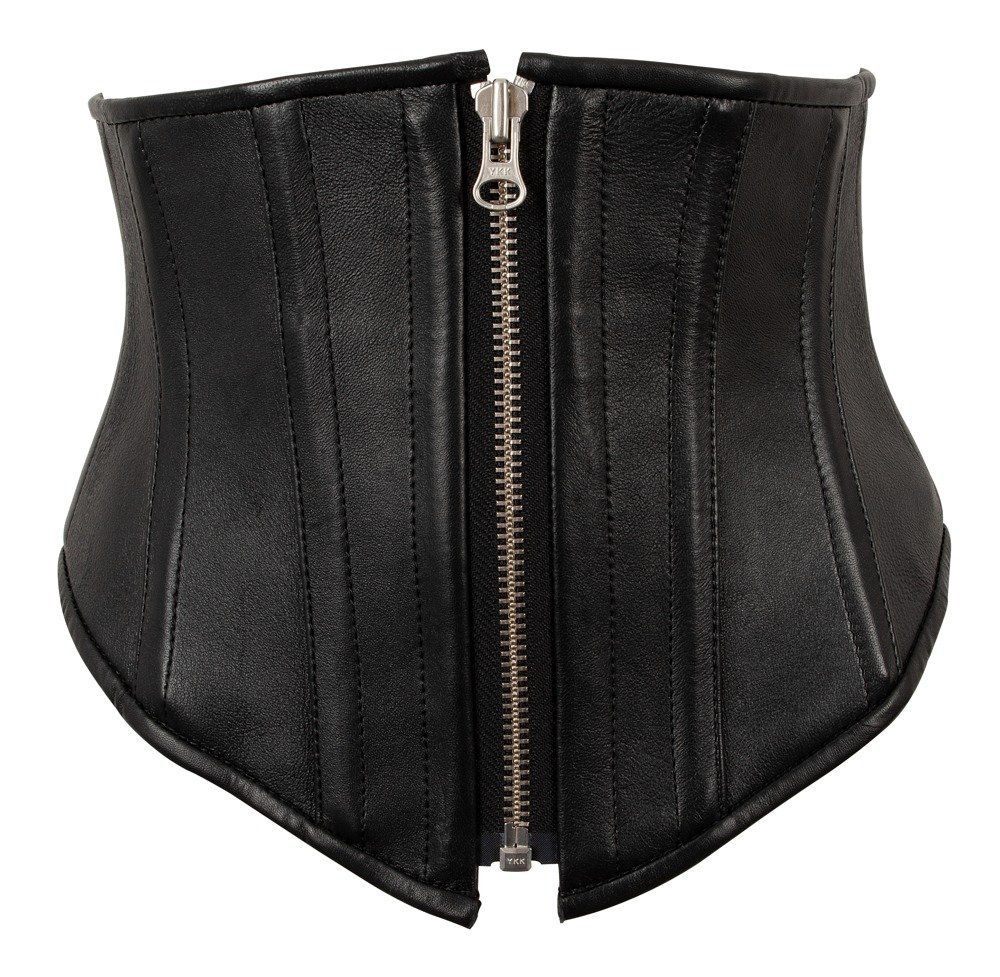 Korsett aus Leder, schwarz