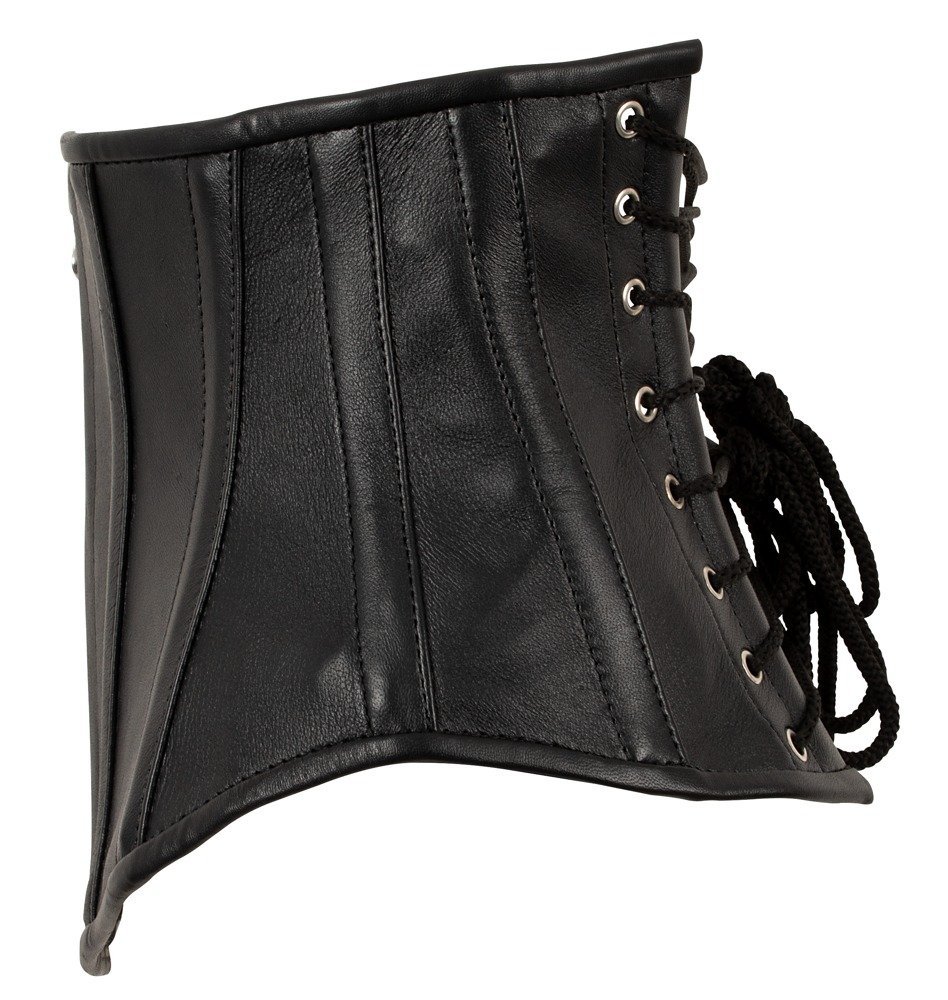 Korsett aus Leder, schwarz