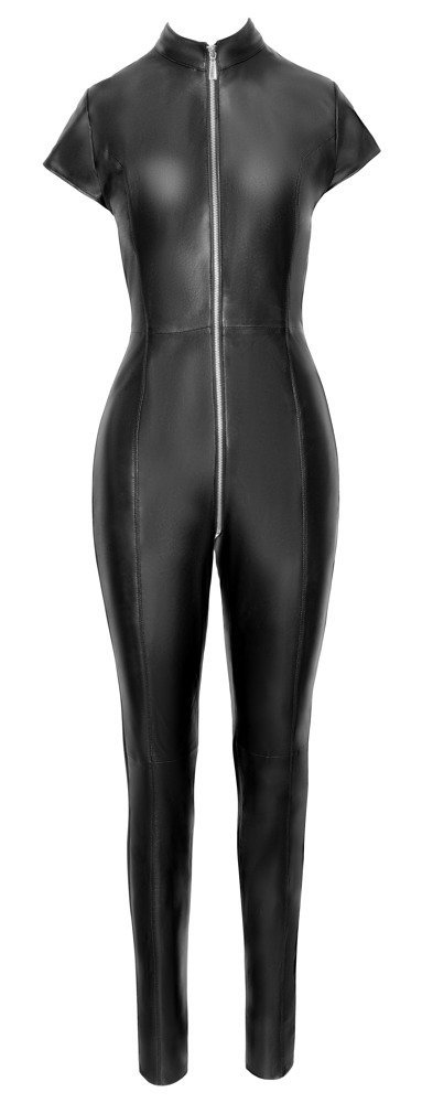 Overall aus Leder, schwarz