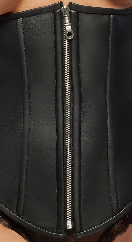 Leder Corsage busenfrei, schwarz