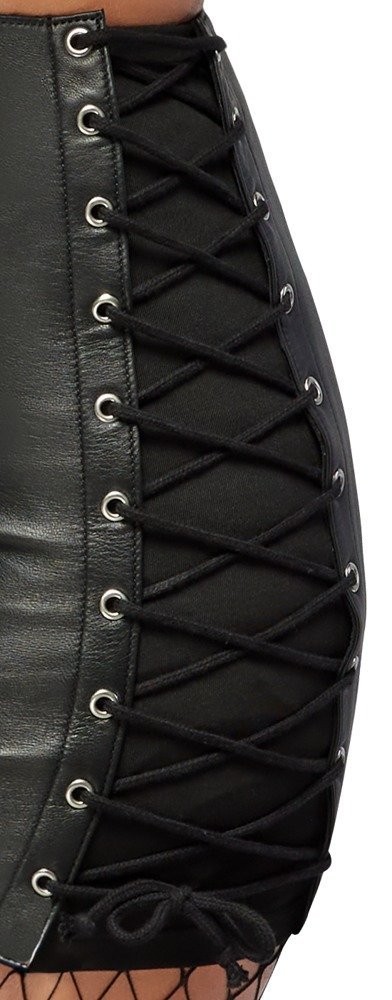Leder Minirock, schwarz
