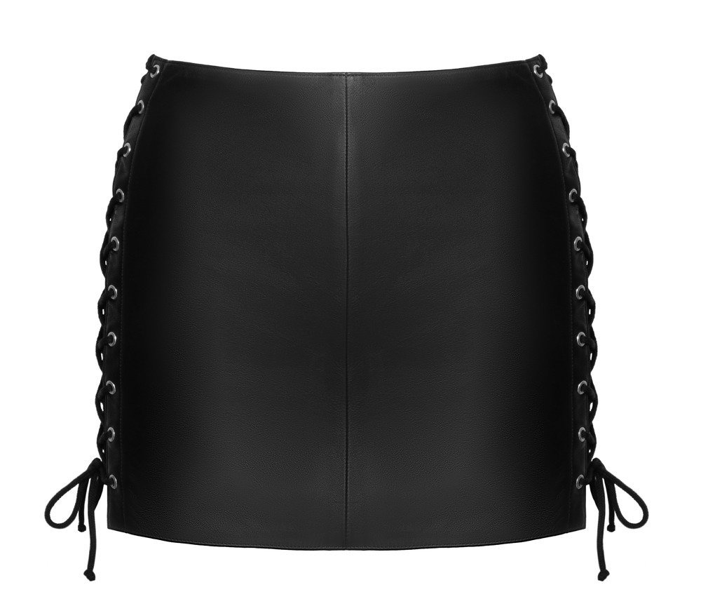 Leder Minirock, schwarz