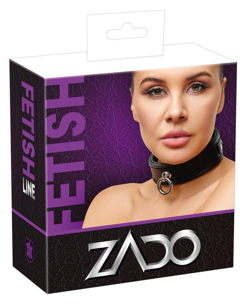 Leder Halsfessel S-L, schwarz