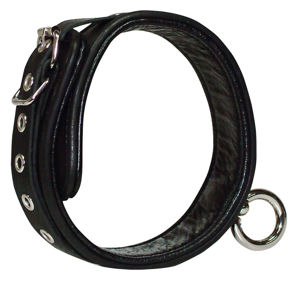 Leder Halsfessel S-L, schwarz