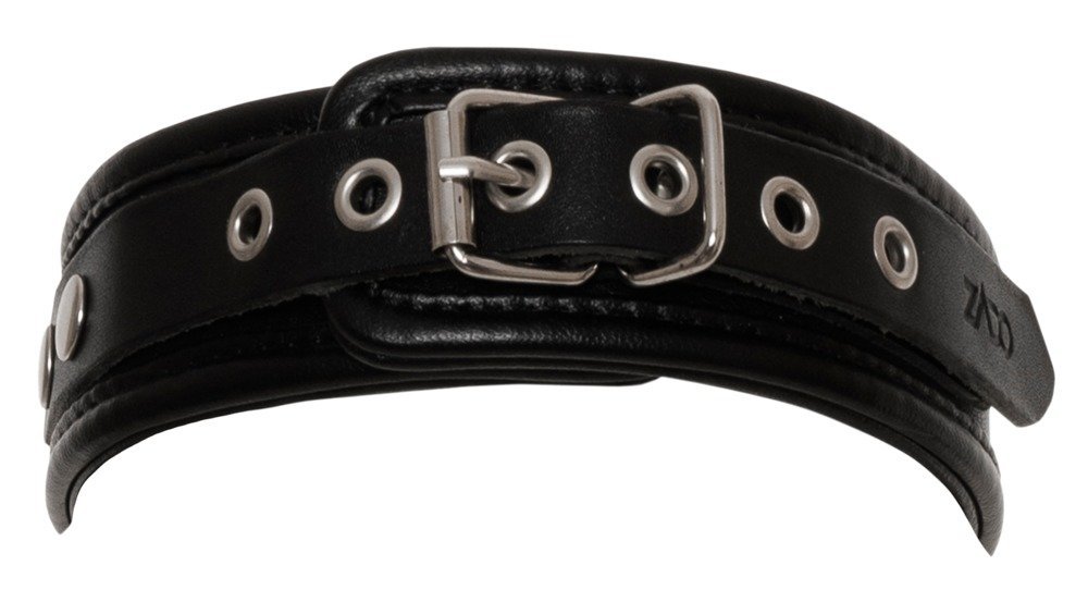Leder Halsfessel S-L, schwarz