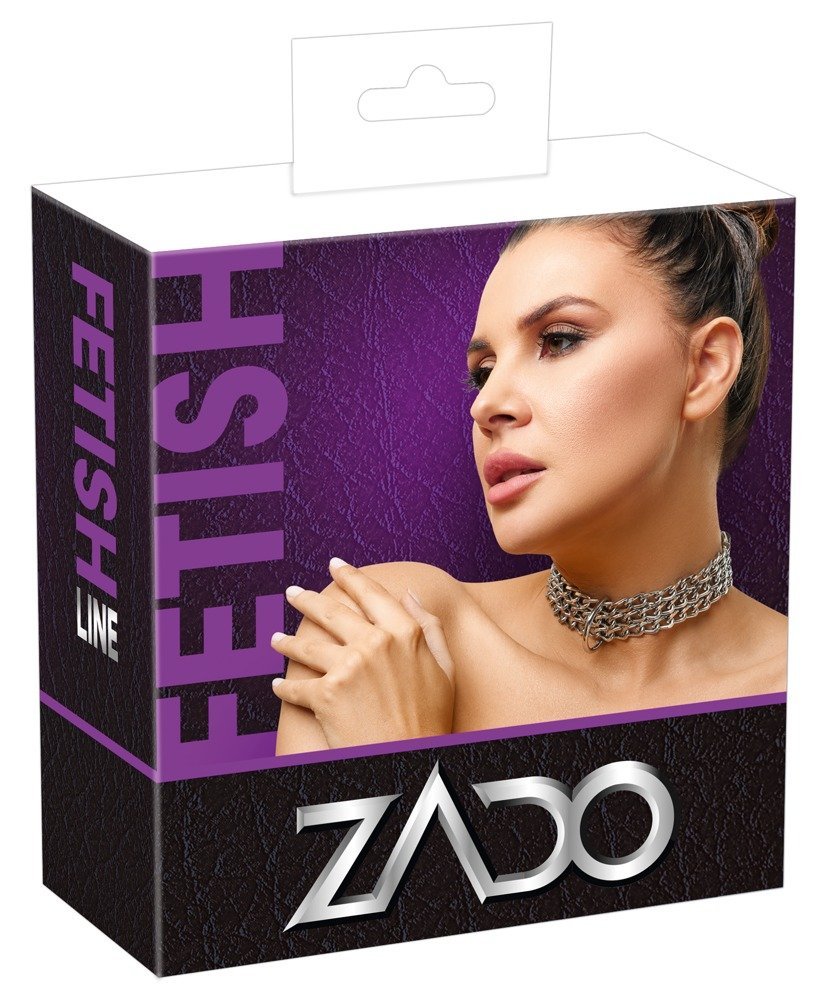 Leder Halsfessel Kette, schwarz