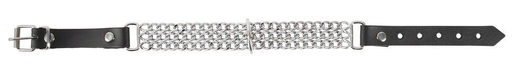 Leder Halsfessel Kette, schwarz