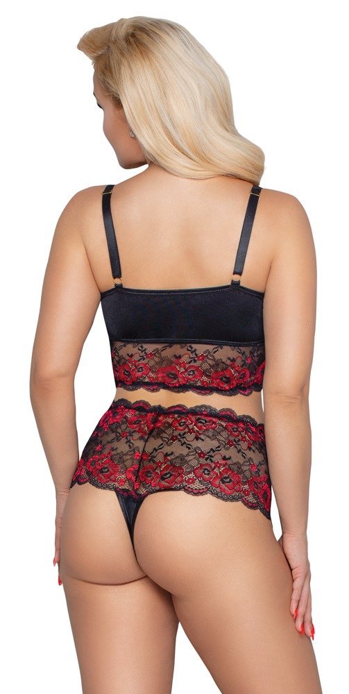 BH und Slip schwarz/rot