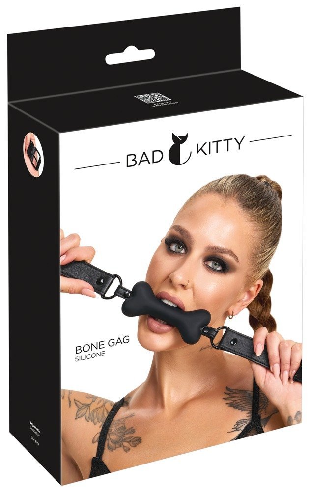 Bad Kitty Knebel Hundeknochen, schwarz