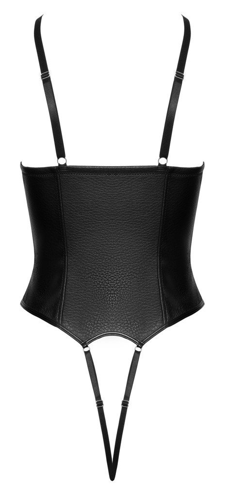 Ledermitat Body offen, schwarz