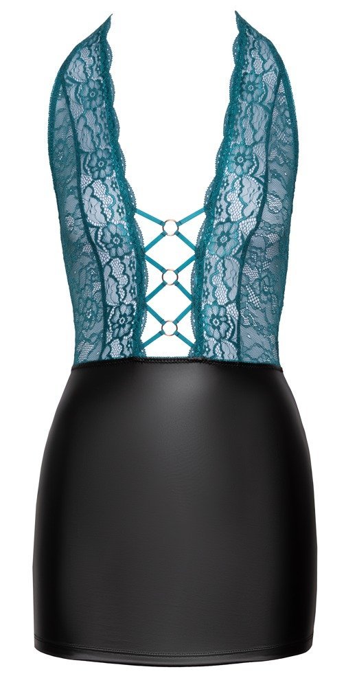 Kleid schwarz/petrol, grün